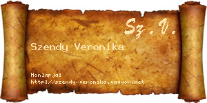 Szendy Veronika névjegykártya